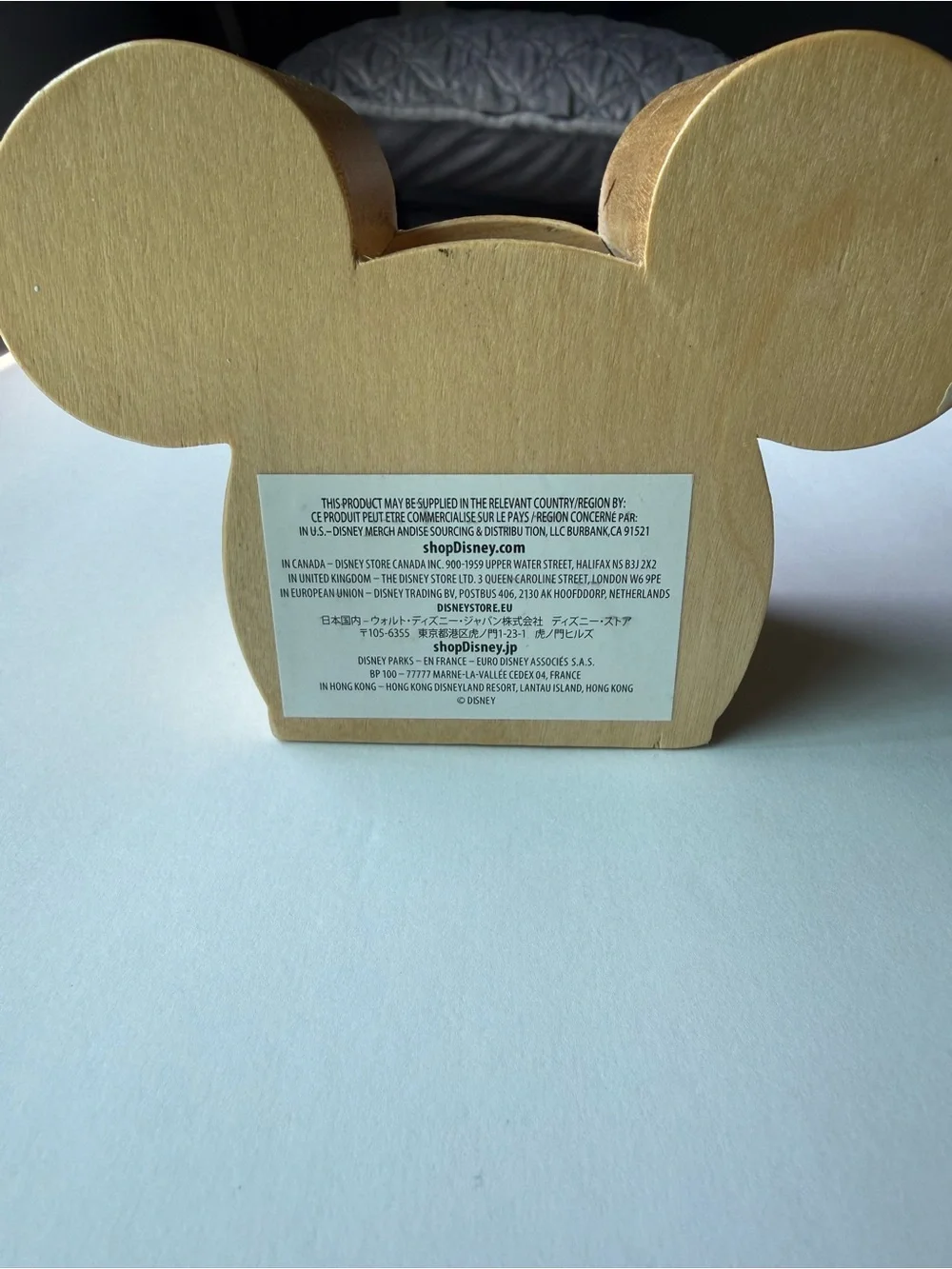 Disney Wooden Decorative Block in Natural Wood and Black